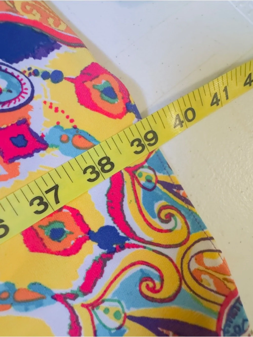 Ralph Lauren Womans Multi Color Stretch Mock Wrap Sundress SZ XL Sleeveless Belt - Picture 15 of 15